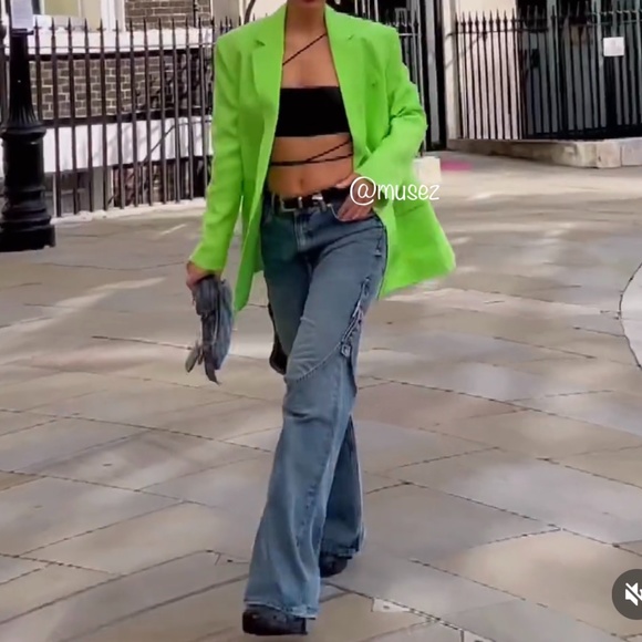 Zara TRF WIDE LEG BUCKLE JEANS - Picture 15 of 16